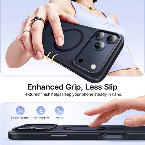 Stronger Magnetic & Translucent for iPhone 17 Pro Case Black