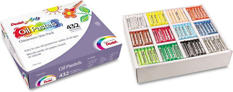 Pentel Arts Oil Pastels, 432 Piece Classroom Size Pack (PHN-12CP)