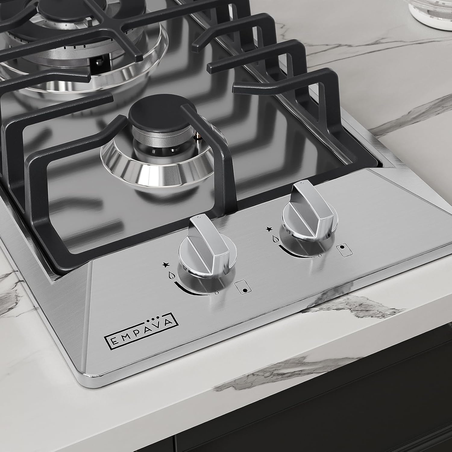 Empava 12 in. Gas Stove Cooktop with 2 Italy Sabaf Sealed Burners