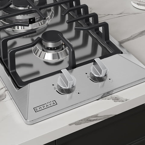 Empava 12 in. Gas Stove Cooktop with 2 Italy Sabaf Sealed Burners