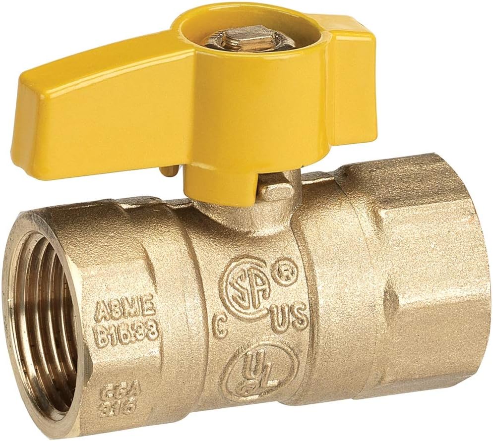 Homewerks Worldwide VGV2LHB4CB Gas Ball Valve Female Thread, 0.75-Inch, Brass Finish ( Letters on Valve May Vary )