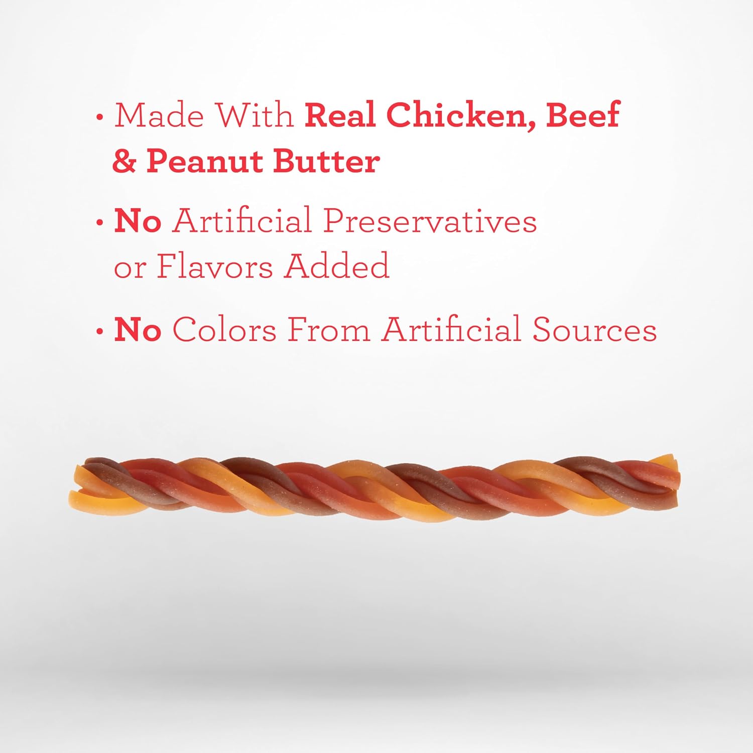 DreamBone Peanut Butter Twisties Rawhide-Free Dog Treats, 25 Count