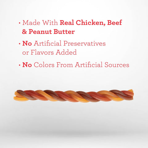 DreamBone Peanut Butter Twisties Rawhide-Free Dog Treats, 25 Count