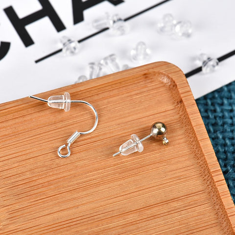 2000Pcs Silicone Earring Backs Clear Soft Clutch Replacements