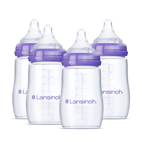 Lansinoh Anti-Colic Baby Bottles, 8 Ounces, 4 Count