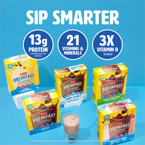 Carnation Breakfast Essentials Powder Drink Mix, Variety Pack, 1.26 Oz