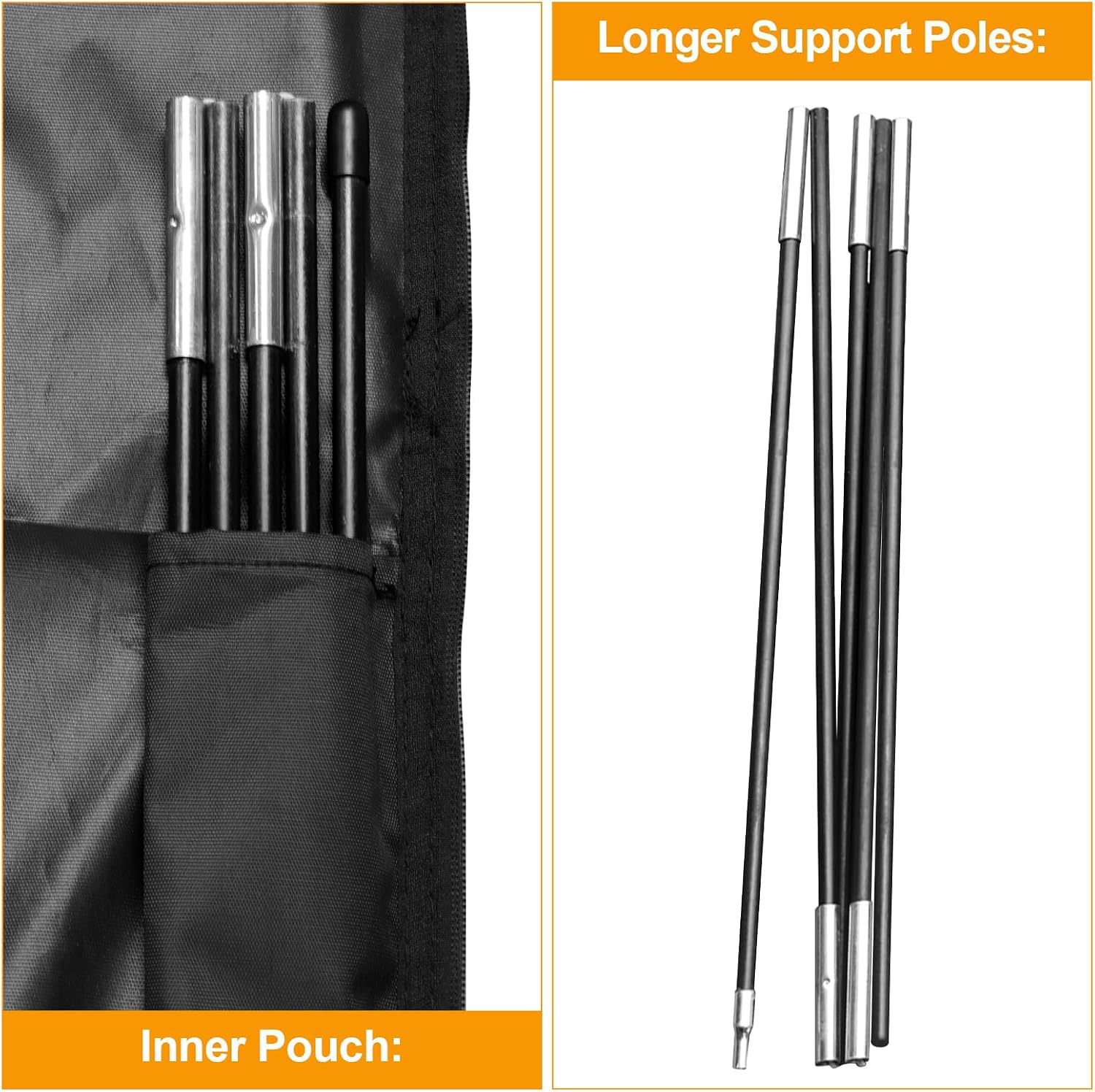 Kipiea Patio Umbrella Covers for 7-10' Market Umbrella, Upgraded 600D Heavy Duty Outdoor Umbrella Covers with Support Pole and Zipper