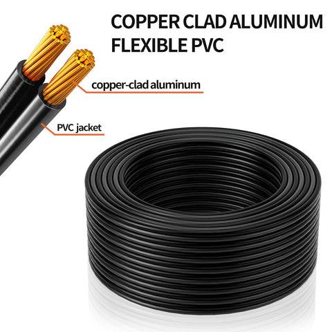 Energeaster 500FT 12 Gauge 12/2 Low Voltage Landscape Wire Black