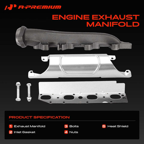 A-Premium Right [V8 5.7 6.4L] Exhaust Manifold Kit W/Gaskets & Hardware