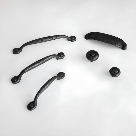 Hickory Hardware 1 Pack Solid Core Kitchen Cabinet Pulls, Luxury Cabinet Handles, Hardware for Doors & Dresser Drawers, 8-13/16 Inch (224mm) Hole Center, Black Iron, Refined Rustic Collection