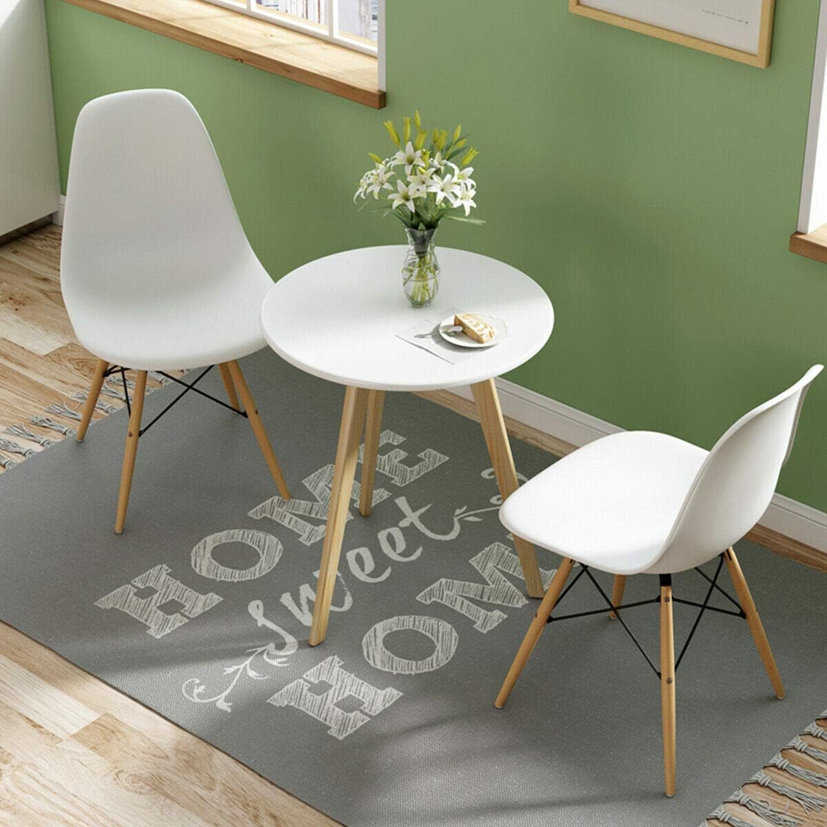 GIANTEX Dining Chairs Set of 2 White, Pre Assembled Dining Room Chairs