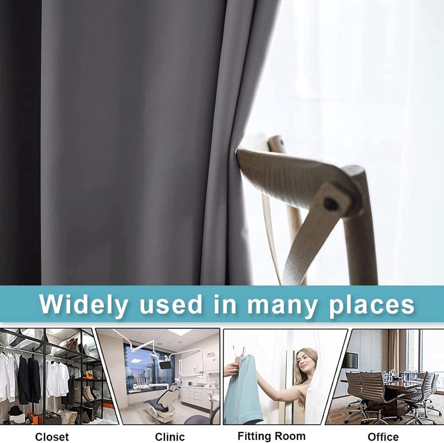 RYB HOME Portable Room Divider Curtain for Apartment Rental Studio Dorm