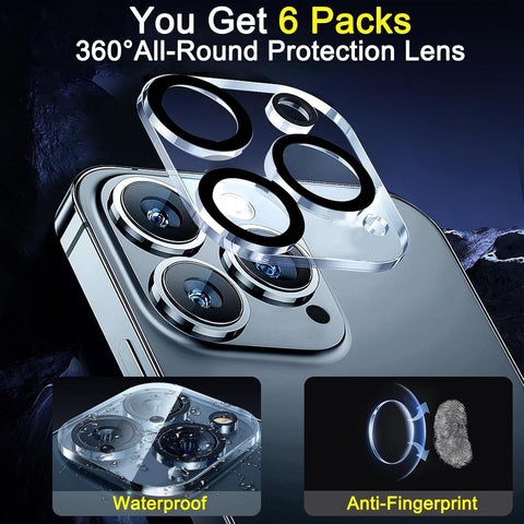 Ferilinso 6 Pack Camera Lens Protector for iPhone 16 Pro Max/iPhone 16 Pro