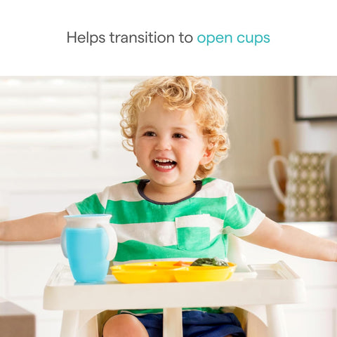 Munchkin® Miracle® 360 Trainer Sippy Cup with Handles, Spill Proof, 7 Ounce, 2 Pack, Green/Blue