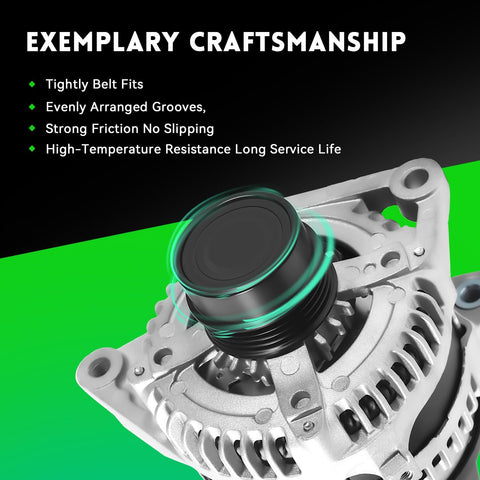 11516N Alternator 2.5L L4 Compatible with 2010-2011 Toyota Camry, 100Amp Replace# 104210-2650 1042102650 27060-0V060 27060-0V060-84 AL3367X 90295768