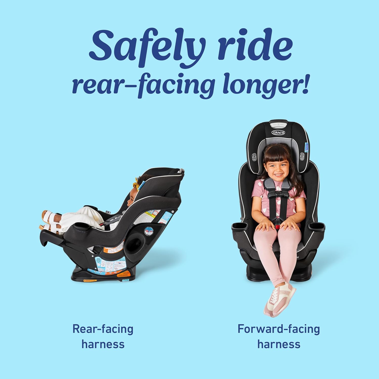 Graco® Extend2Fit Convertible Baby Car Seat, Rear and Forward Facing, Adjustable Extension Panel for Extra Legroom, Spire