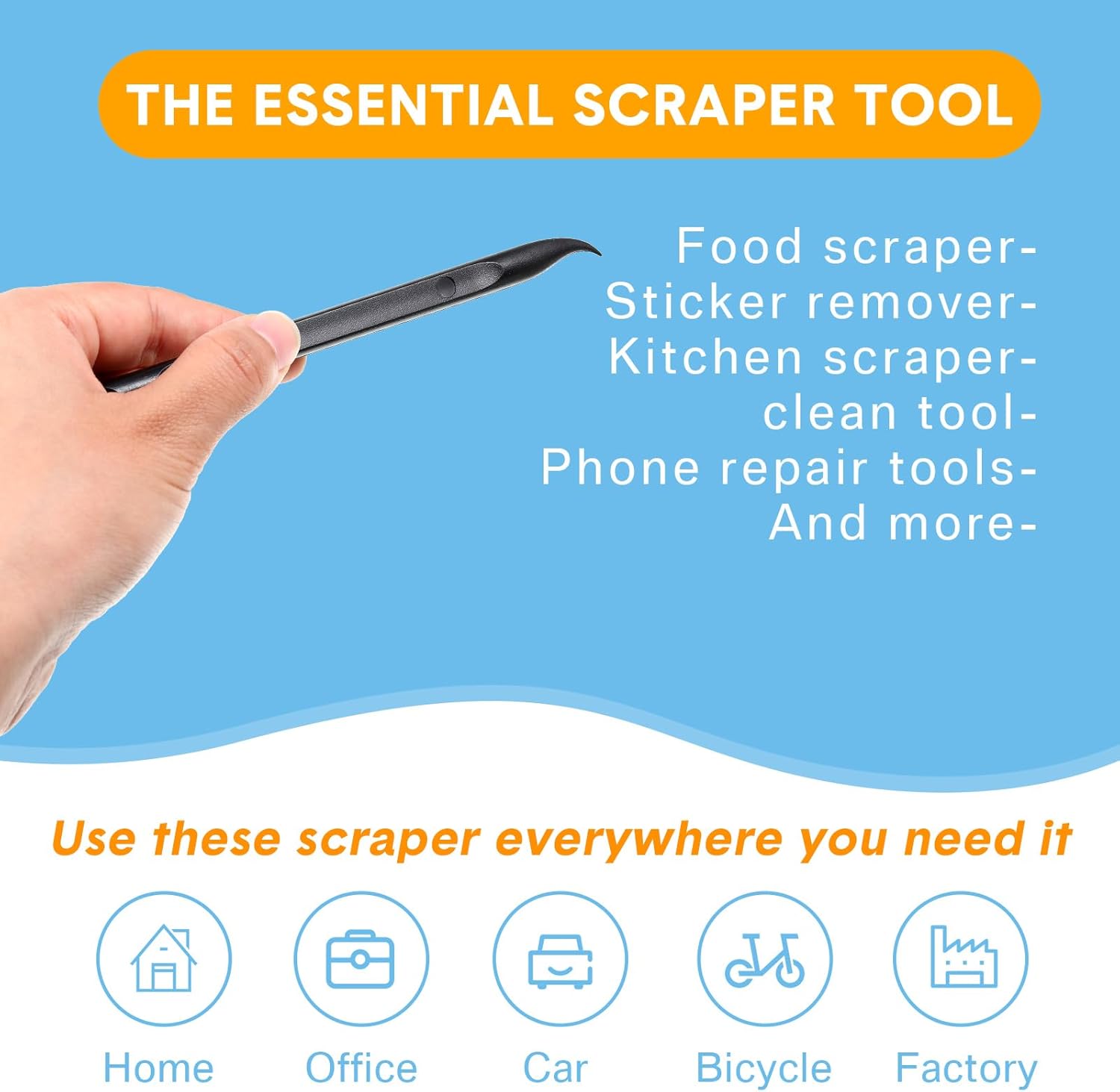 Honoson 9 Pcs Cleaning Scraper Tool Detailing Picks Non Scratch, Black