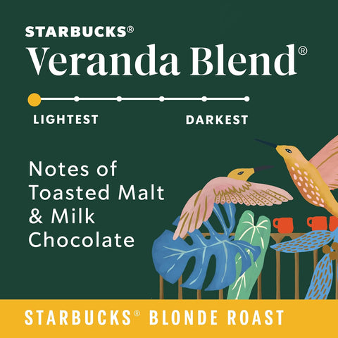 Starbucks K-Cup Coffee Pods, Starbucks Blonde Roast Hot or Iced Coffee, Veranda Blend, 60 Keurig Pods | 100% Arabica K-Cup pods for Keurig brewers; Veranda Blend blonde roast; 6 boxes, 10 pods each (60 total)