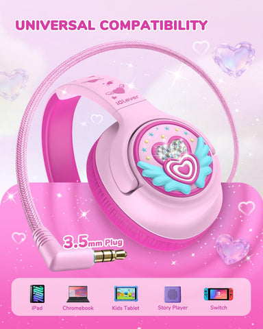 iClever C371 Kids Headphones with Cord for School Boys Girls Travel Gift