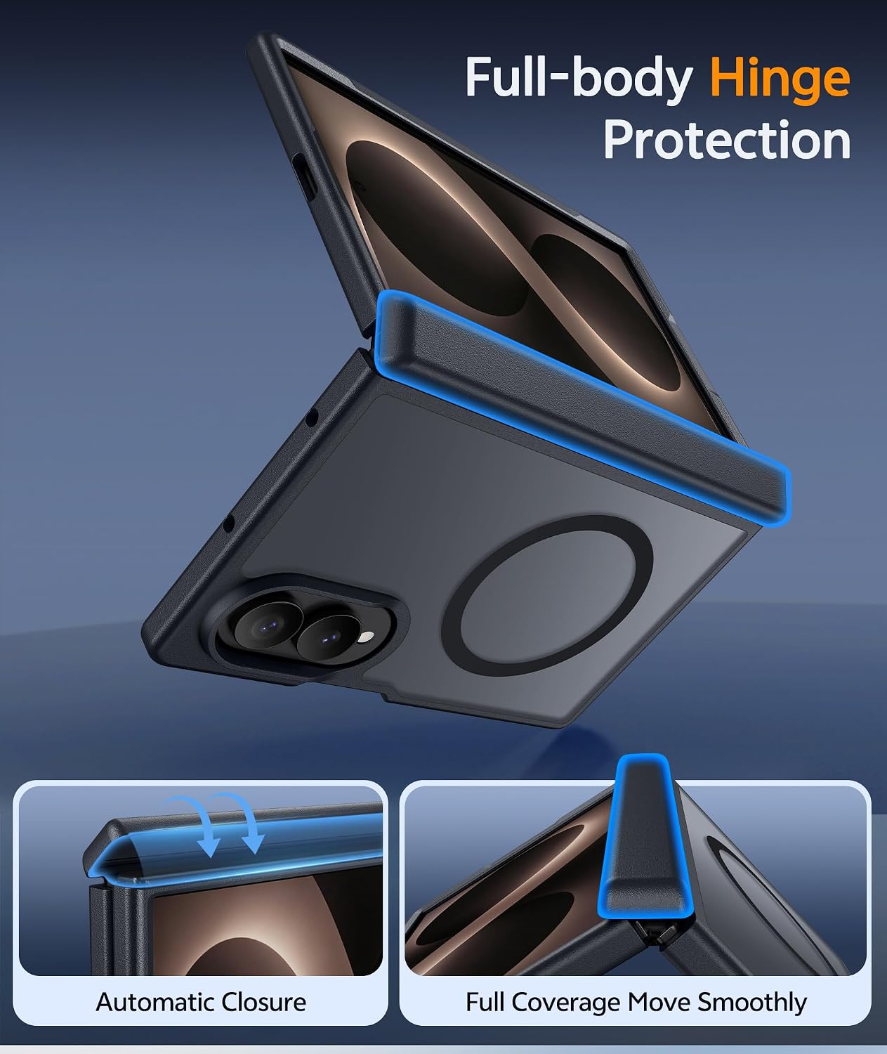 FNTCASE for Samsung Galaxy Z-Fold-8 Case Full Hinge Protection Matte Cover