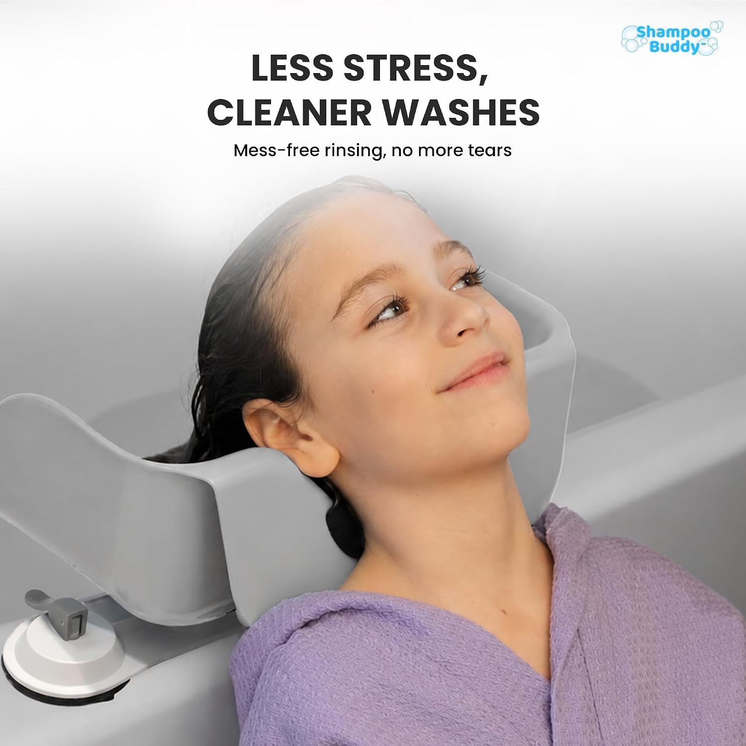 Shampoo Buddy Portable Hair Wash Basin for Kids, Toddlers & Teens, Grey