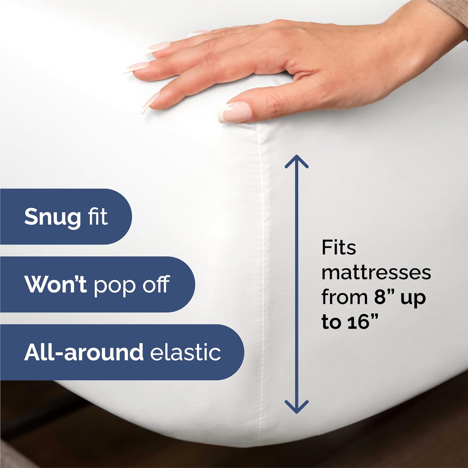 Split King Size 5 Piece Sheet Set - Breathable & Cooling Sheets - White