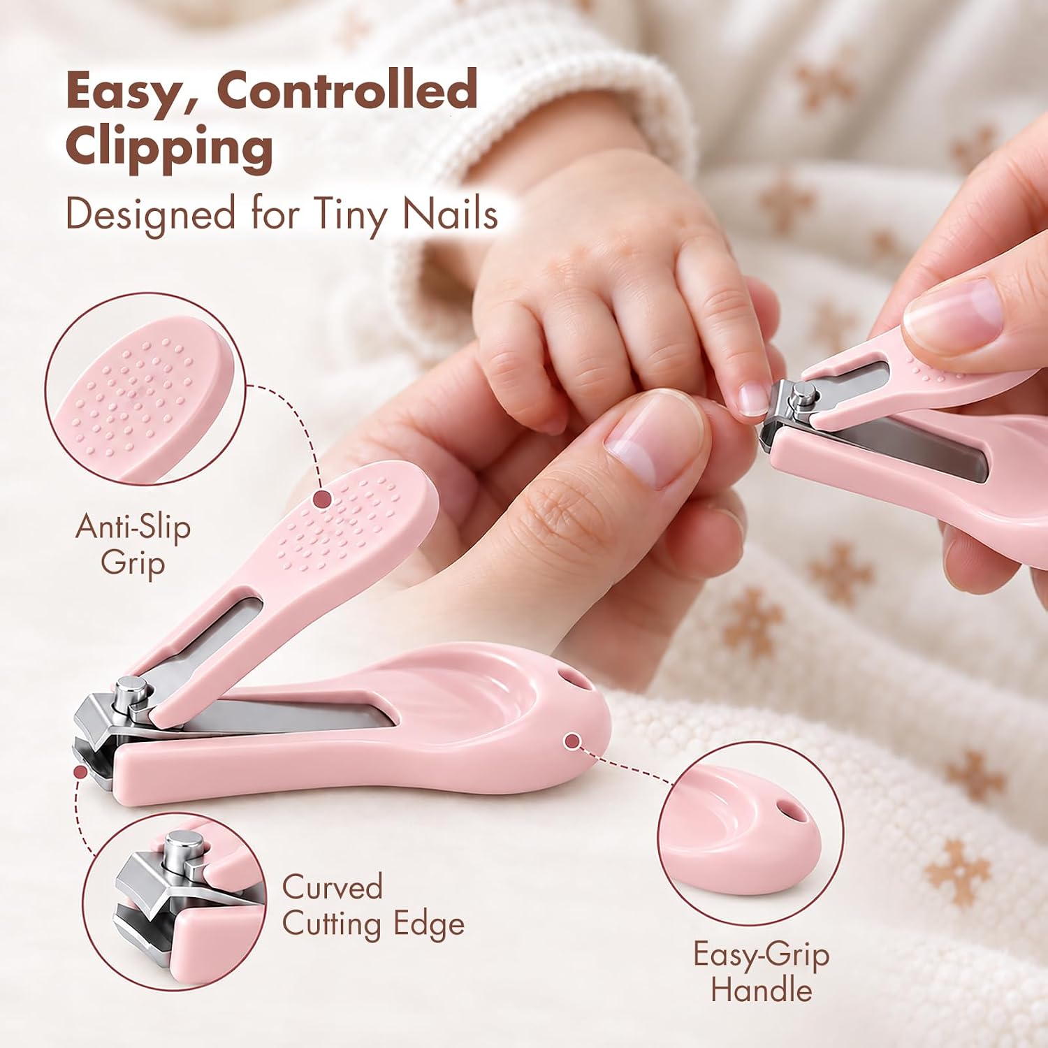 Baby Nail Kit, 4-in-1 Baby Nail Care Set with Cute Case, Baby Nail Clipper, Scissor, Nail File & Tweezer, Baby Manicure Kit and Pedicure kit for Newborn, Infant, Toddler, Kids-Owl Blue