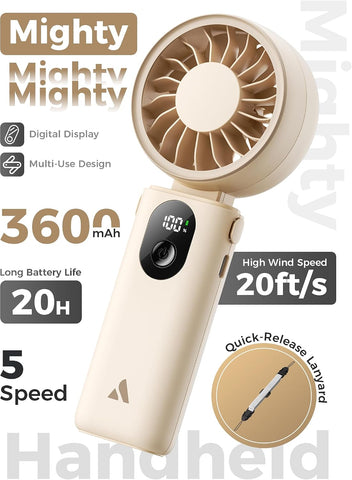 Aecooly Mighty Portable Handheld Fan 2 Pack | 20H Max Cooling Time