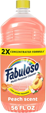 Fabuloso 2X Multi-Purpose Cleaner, No Rinse Floor Cleaner, Long-Lasting Freshness, Peach Scent, 56 fl oz