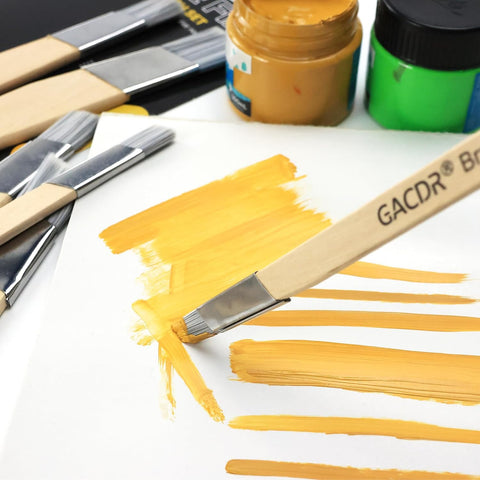 GACDR Slant Lining Fitch Trim Paint Brushes, Pack of 6, 0.5", 0.75", 1"
