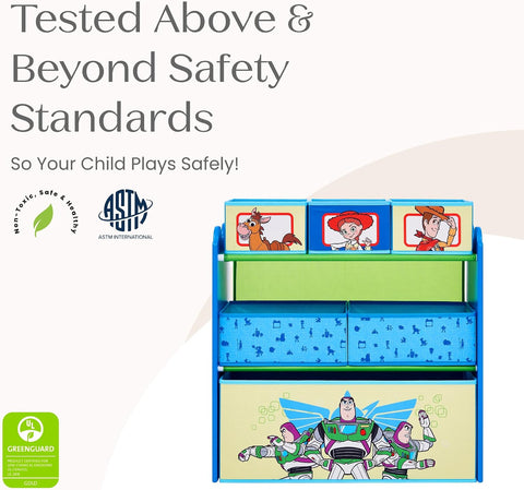 Delta Children - Toy Story Design & Store 6 Bin Toy Storage Organizer - Greenguard Gold Certified, Blue