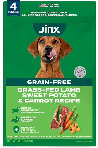 Jinx Grain Free Dry Dog Food - Real Lamb, Sweet Potato & Carrot, 4lb