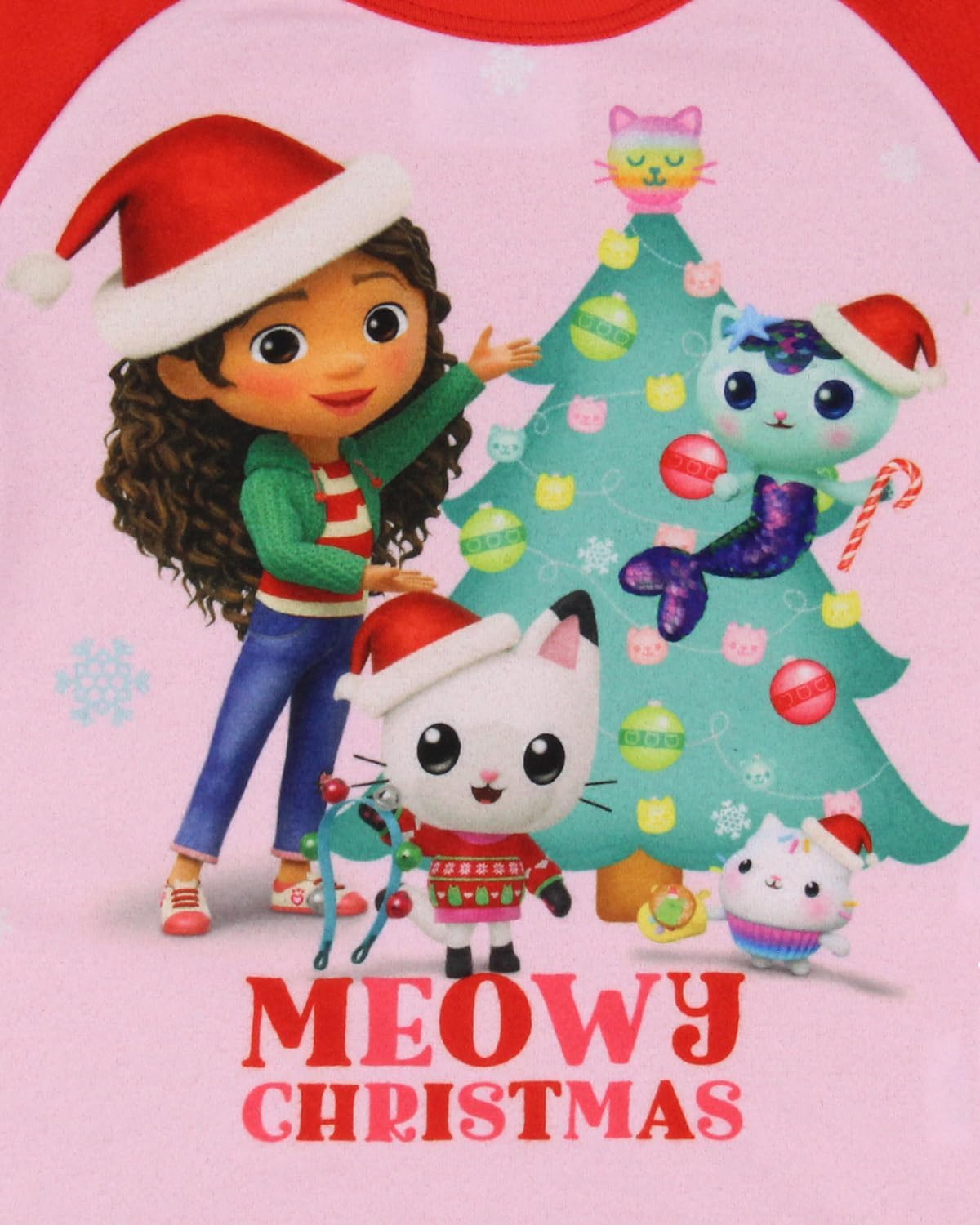 Gabby's Dollhouse Toddler Girls' Meowy Christmas Show Sleep Pajama Set