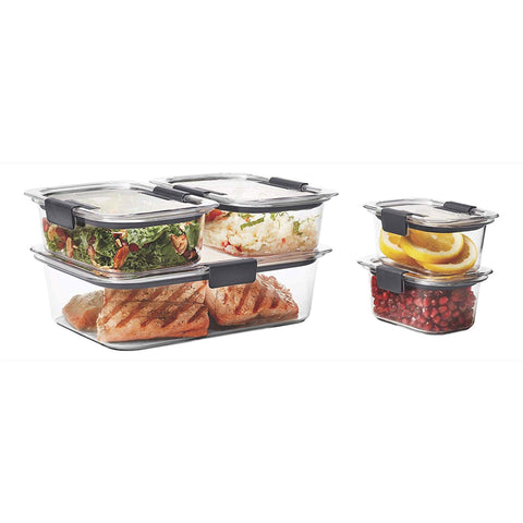 Rubbermaid Brilliance Leak-Proof Food Storage Containers with Airtight Lids, Clear