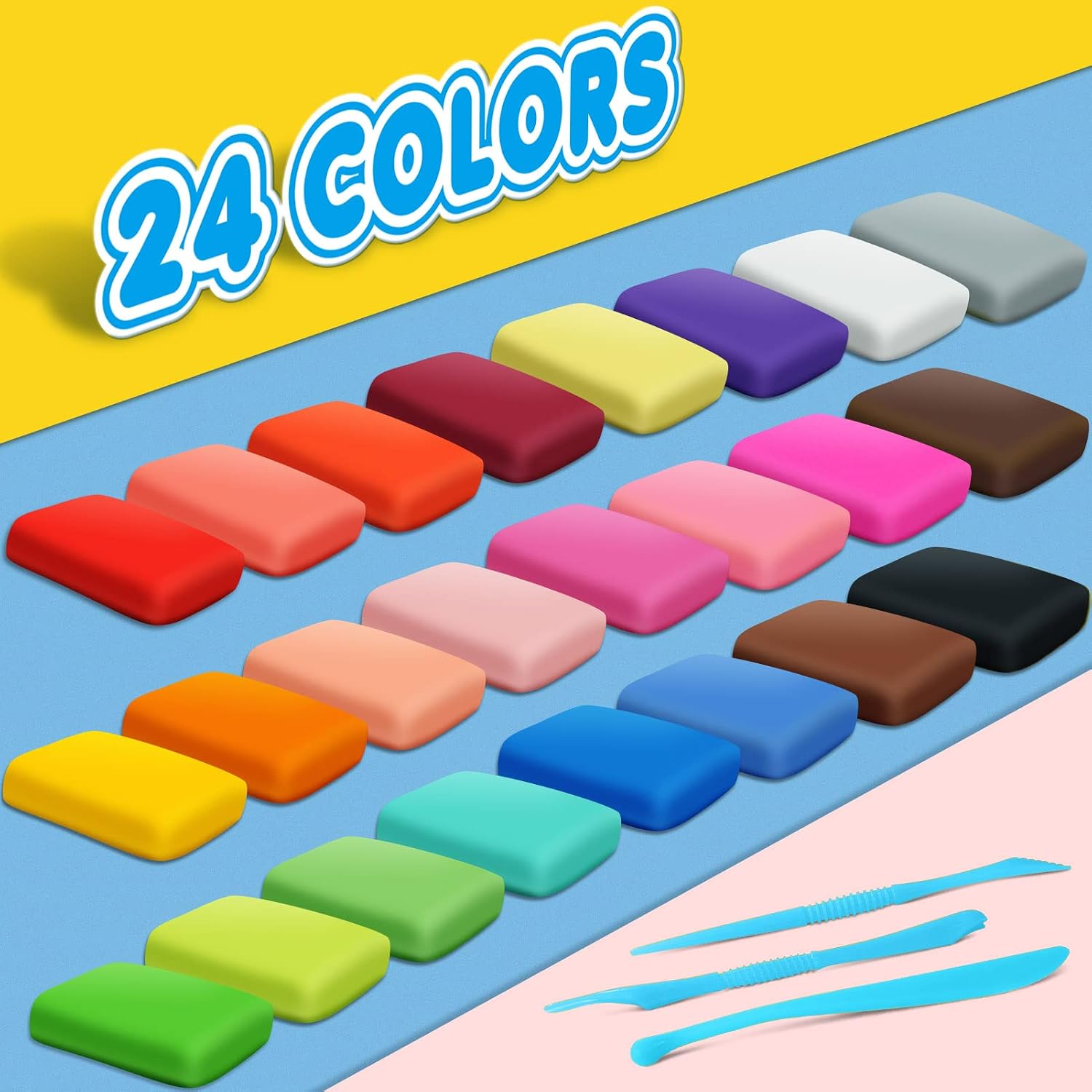 Air Dry Clay, 24 Colors Modeling Magic Clay for Kids