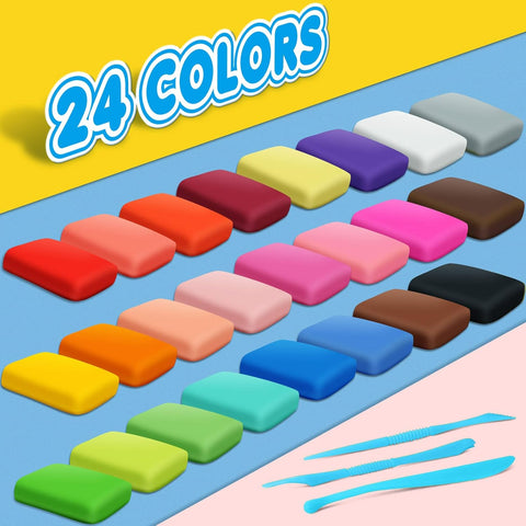 Air Dry Clay, 24 Colors Modeling Magic Clay for Kids