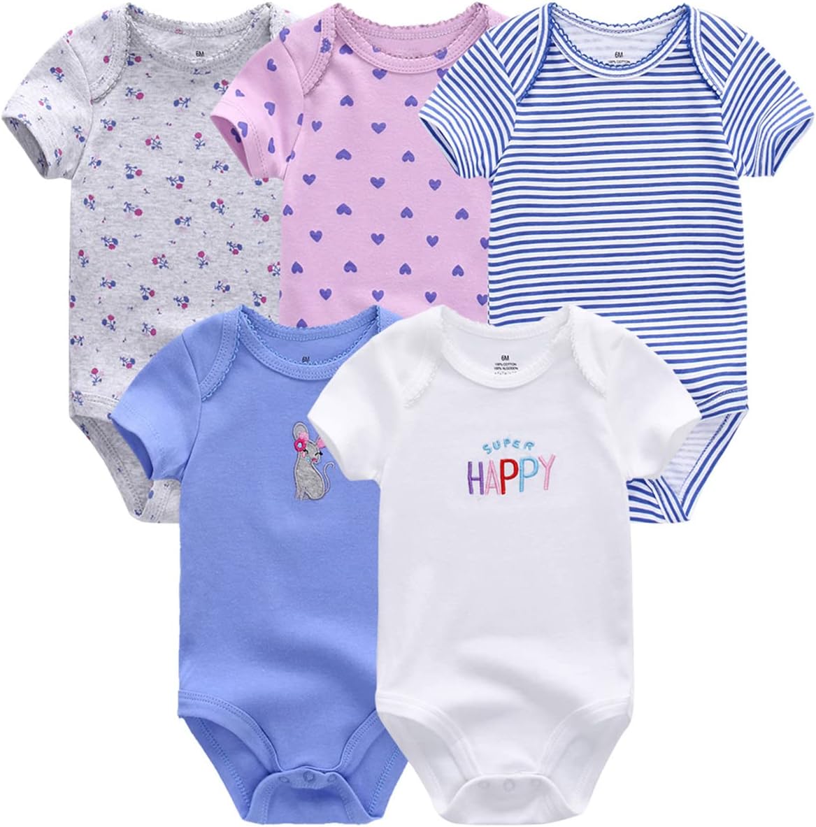 MAMIMAKA Newborn Layette Gift Set Bodysuits Pants for Baby Girl and Boy 24 Piece 100% Cotton Essentials and Accessories