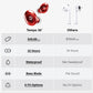 Back Bay Audio Tempo 30 Wireless Earbuds for Small Ears with Premium Sound, Comfortable Bluetooth Ear Buds for Women and Men, Red Earphones for Small Ear Canals