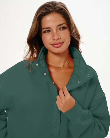 Locachy Womens Oversized Sweatshirt Henley Neck Pullover Tops 2026 Outfits