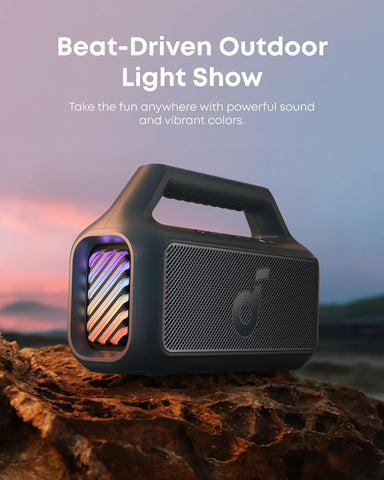 Soundcore Boom 2 by Anker, 80W Outdoor Bluetooth Speaker, 24H Playtime