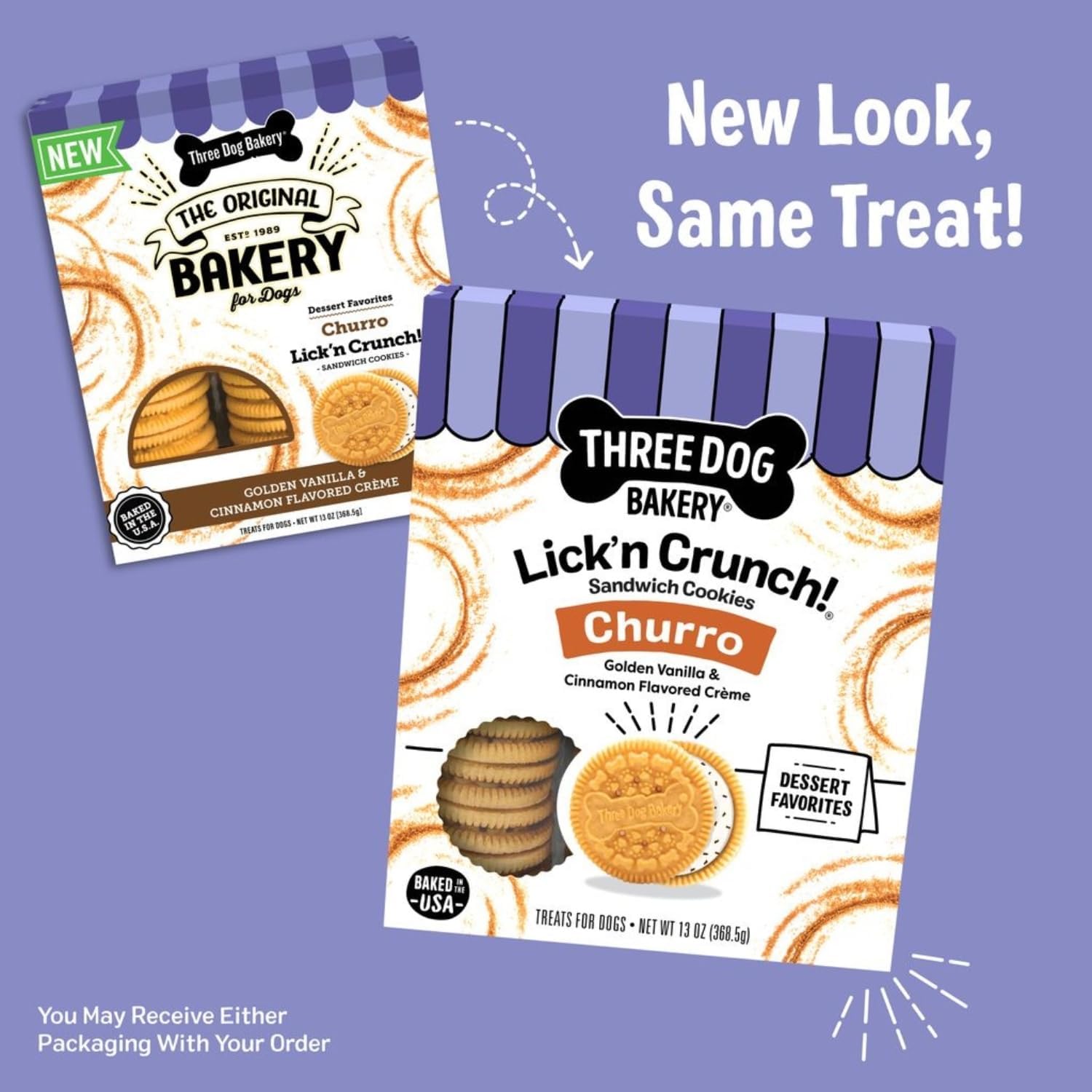 Three Dog Bakery Lick'n Crunch! Dog Treats - 13 oz