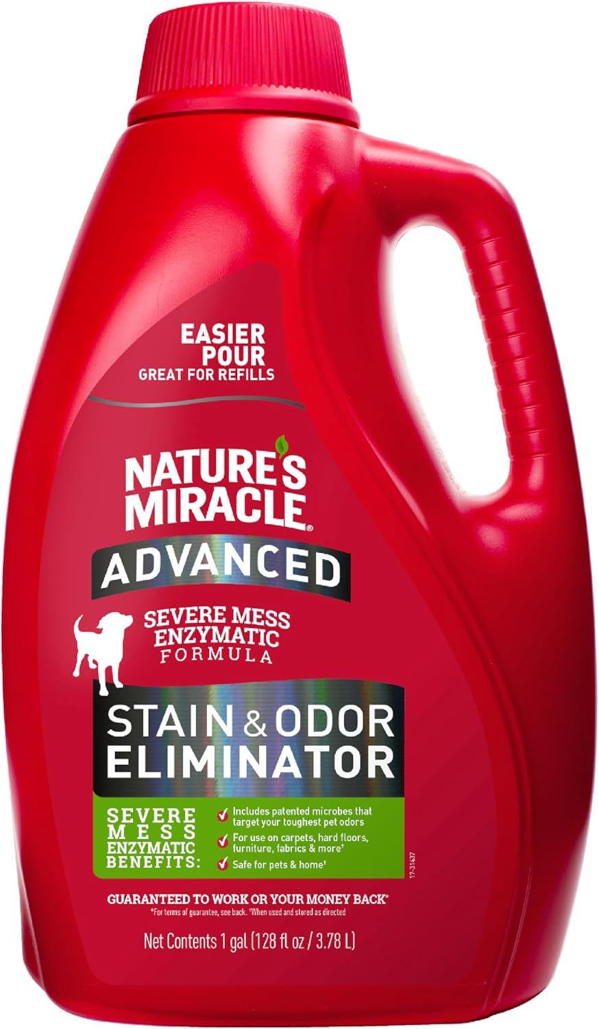 Nature’s Miracle Advanced Dog Stain & Odor Eliminator, Severe Mess, 1 gal