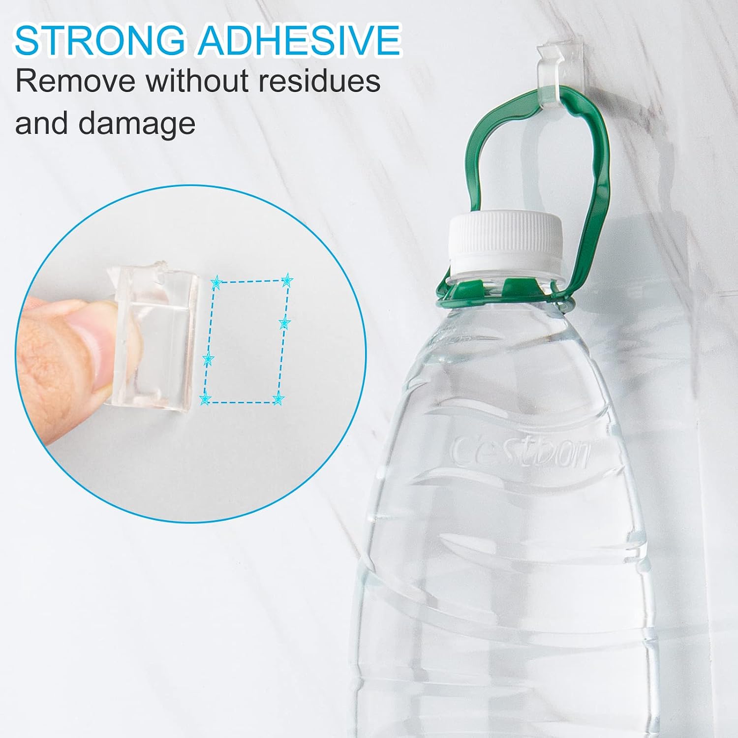 TidyHelper 100 PCS Cable Clips Adhesive, Large, Clear, Indoor/Outdoor