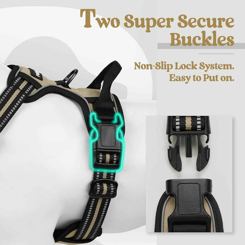 rabbitgoo Dog Harness, No Pull Medium Sized with 2 Leash Clips, Pet Vest
