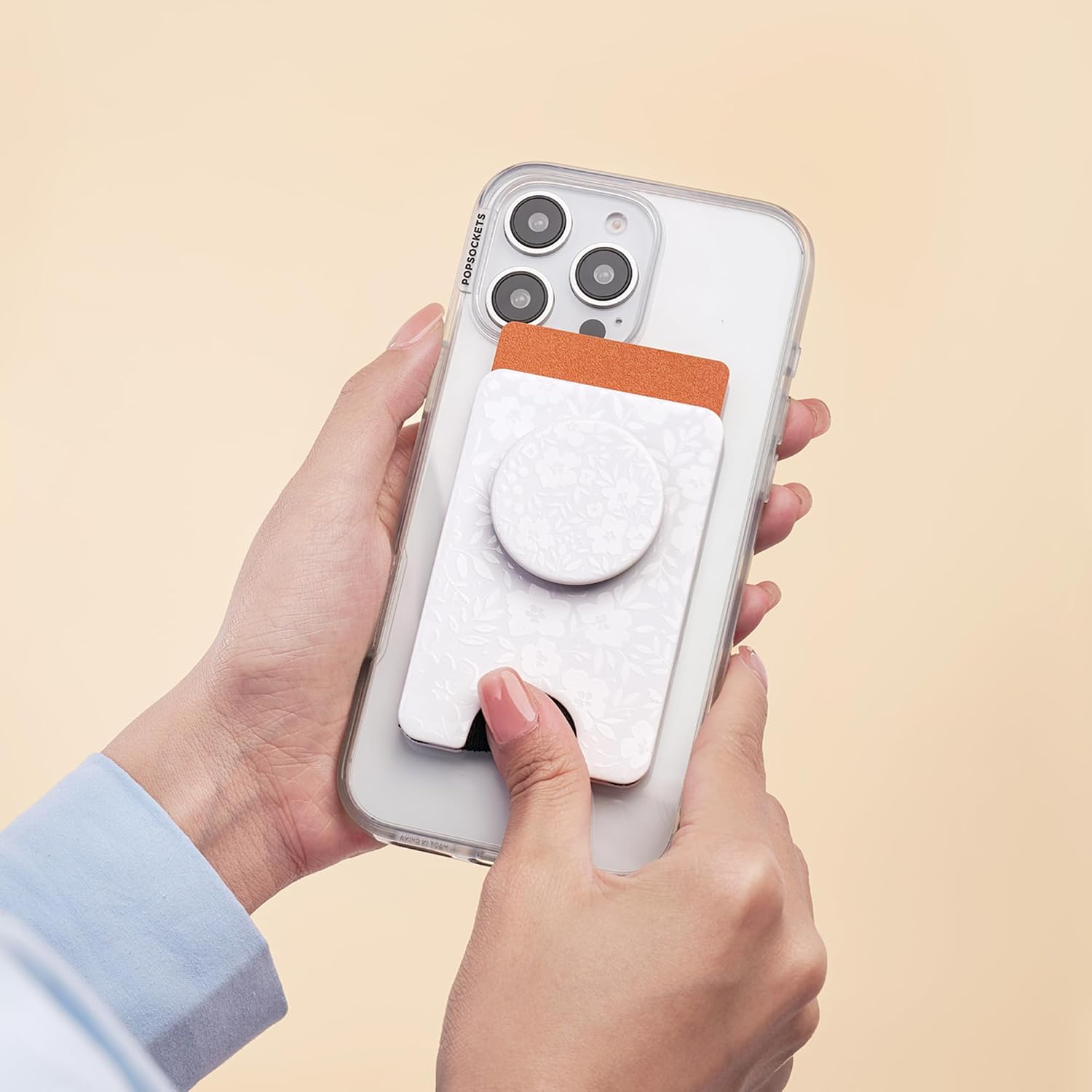 PopSockets Phone Wallet for MagSafe with Grip- Blanc Fresh