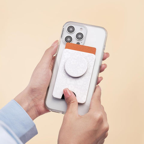 PopSockets Phone Wallet for MagSafe with Grip- Blanc Fresh