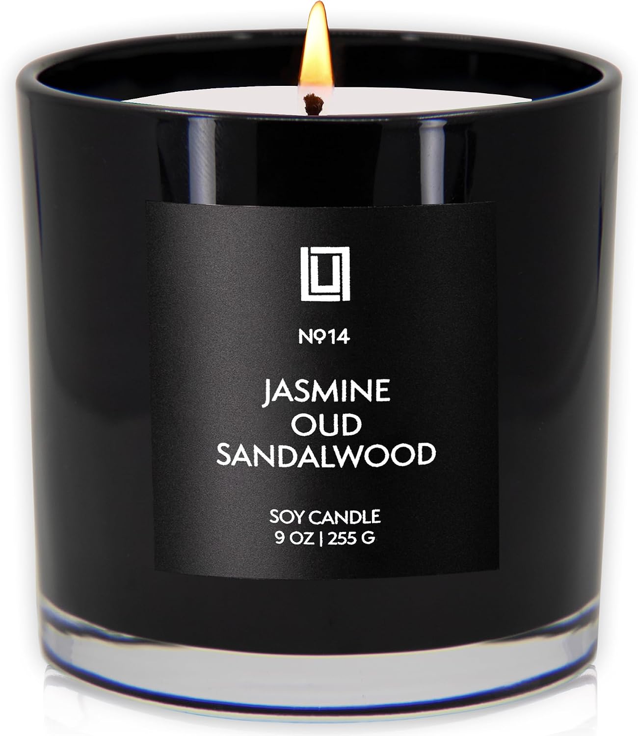 Lulu Candles Jasmine, Oud & Sandalwood Scented Soy Blend Jar Candle, 9 Oz.