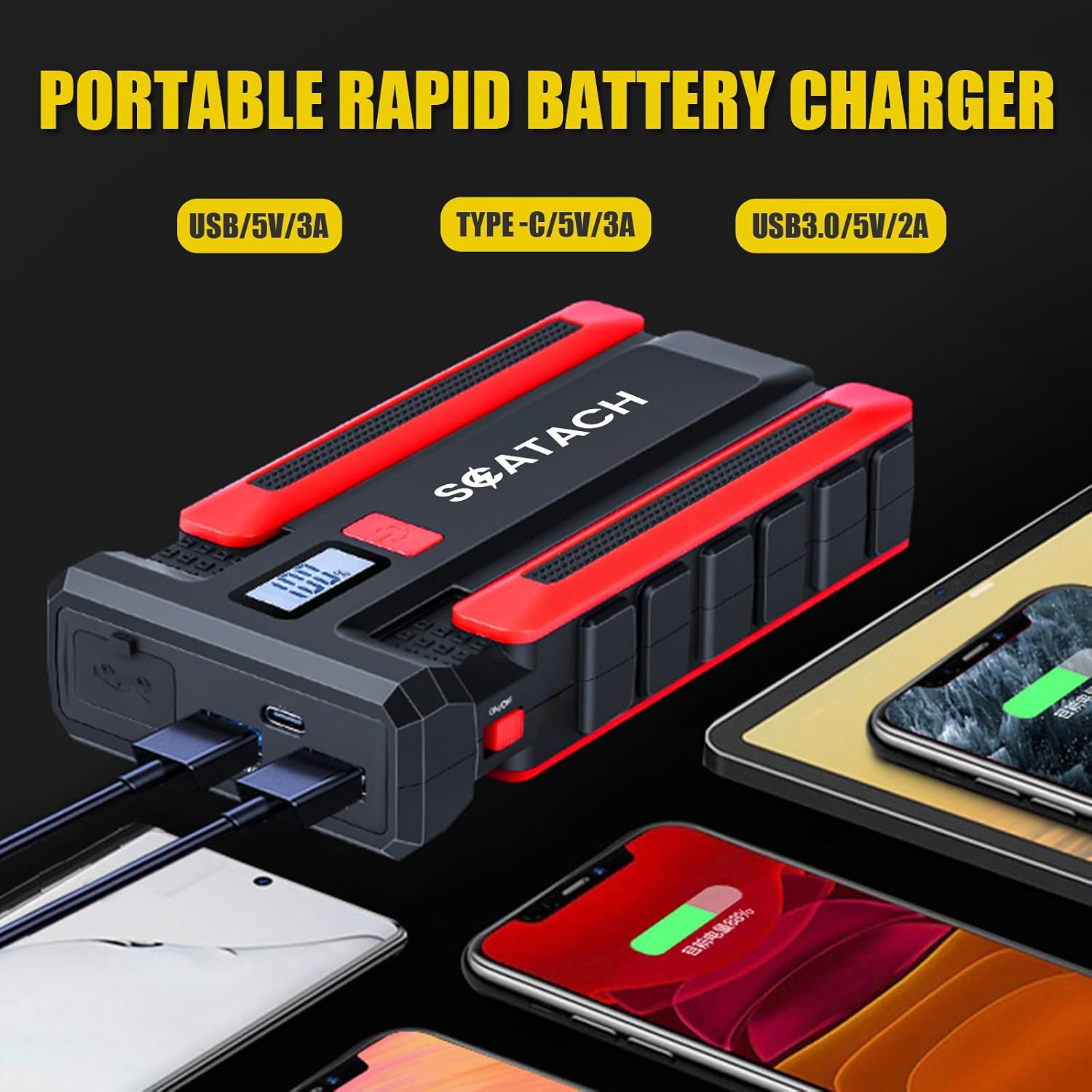 Scatach Jump Starter 5000A, 12V Car Battery Jump Starter