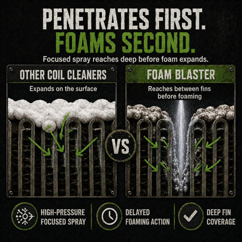 Leak Saver Foam Blaster AC Coil Cleaner Foam Spray | HVAC Coil Cleaner for AC Unit | Professional Deep-Penetrating Formula for Evaporator (No Rinse) & Condenser (Light Rinse) - 12 Pack