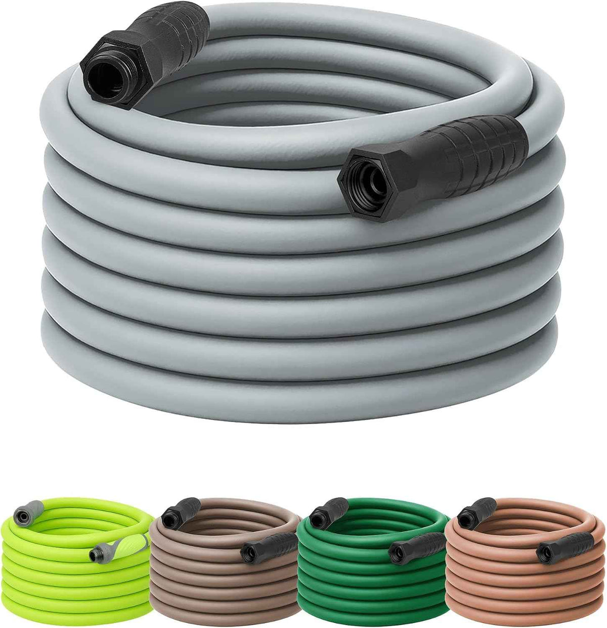 Flexzilla Colors SwivelGrip Garden Hose 5/8 in. x 75 ft., Lightweight All-Weather Water Hose, Durable and Flexible, Leak-Free Connections, Slate Grey